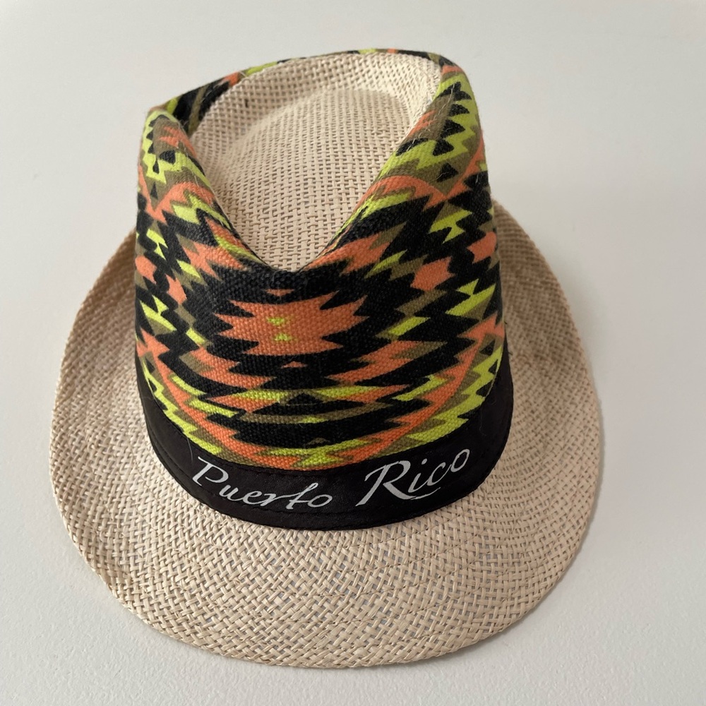 Puerto Rico Patterned Straw Fedora - Picture 3 of 6